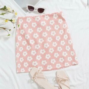 SHEIN floral pink mini skirt size XS